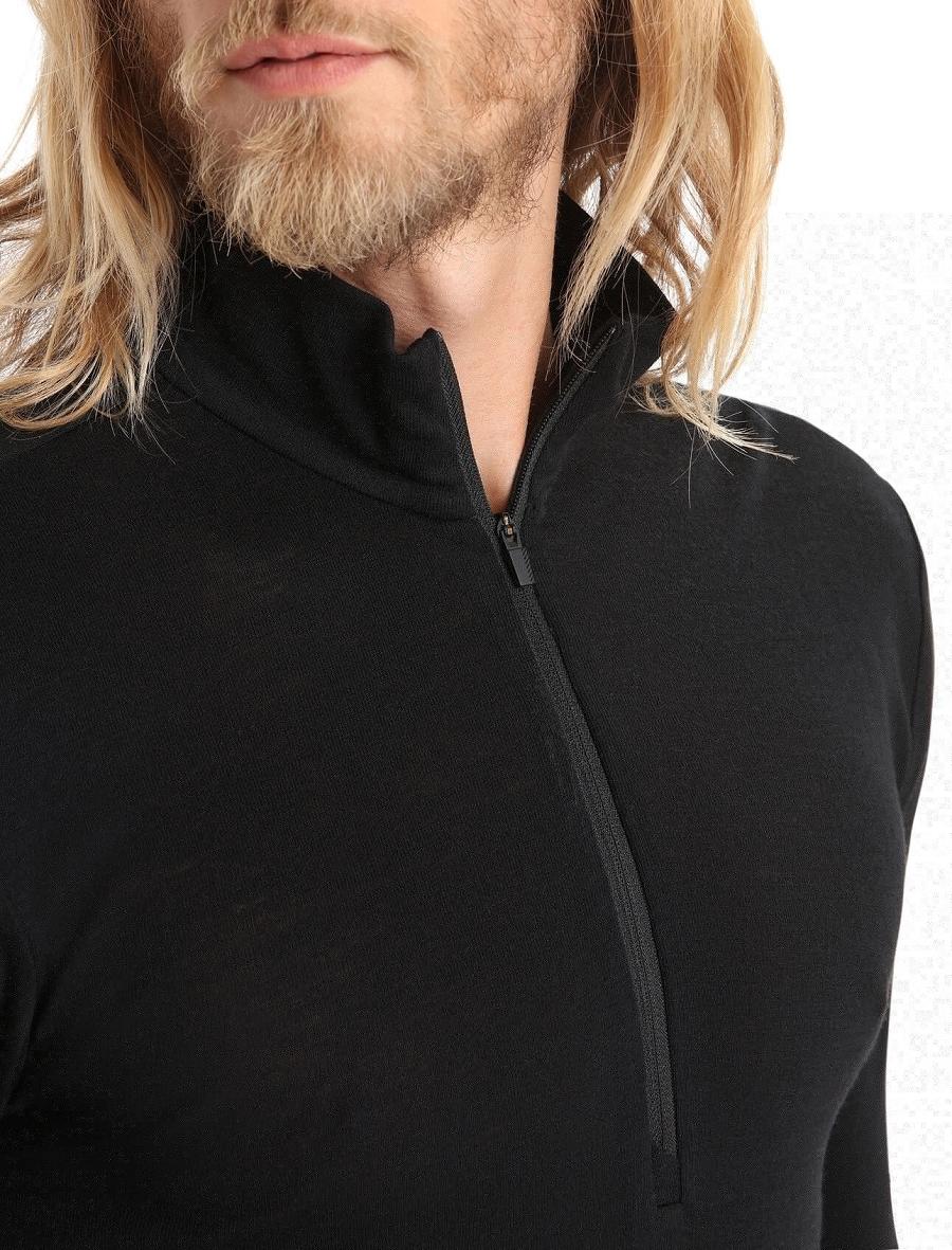 Base Layers Icebreaker Merino 175 Everyday Long Sleeve Half Zip Thermal Top Homme Noir | FR 1371VRWD